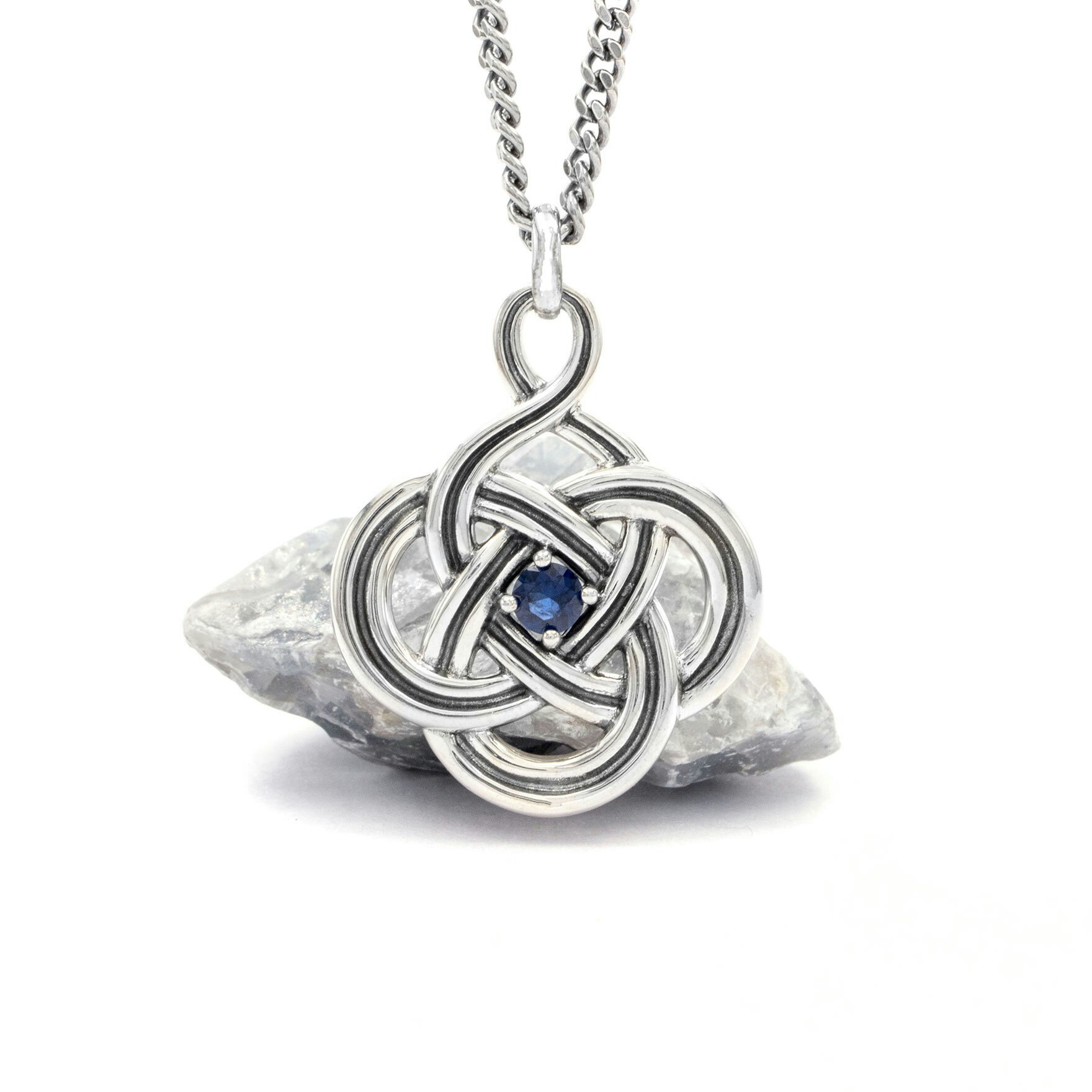 Sterling Silver Celtic Triskele Triskelion Celtic Knot Pendant Necklace